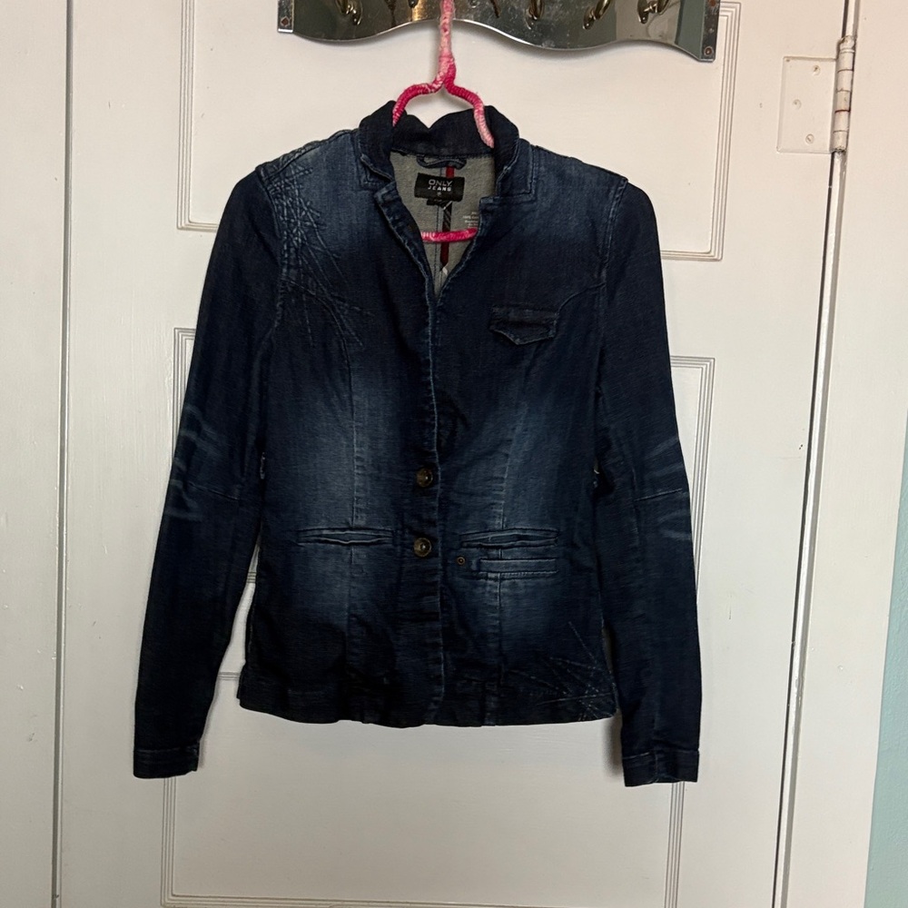 Only Jeans Dark Blue Jean Jacket Size XS